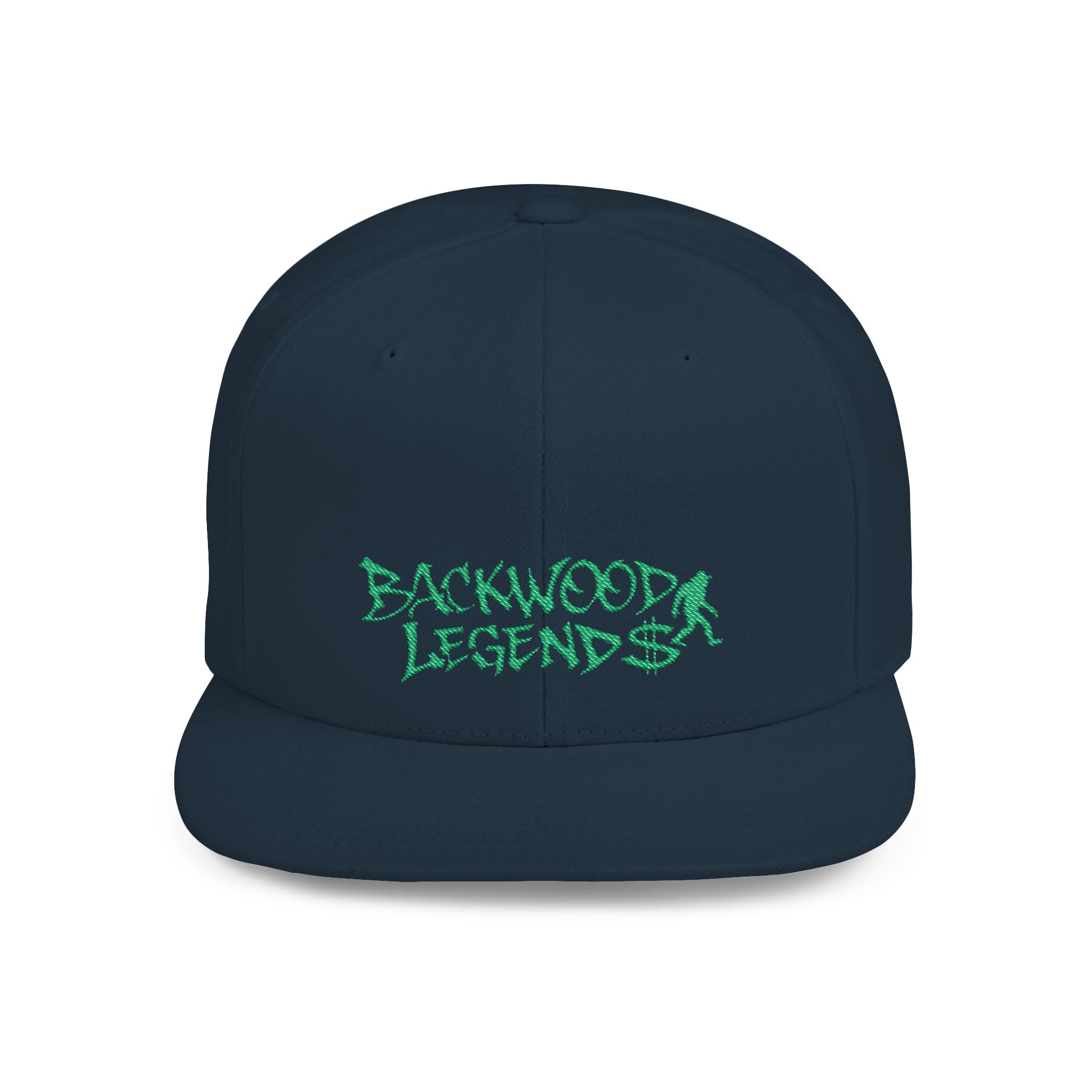 Backwood Legends Flat Bill Snapback Hat – Embroidered Streetwear Cap