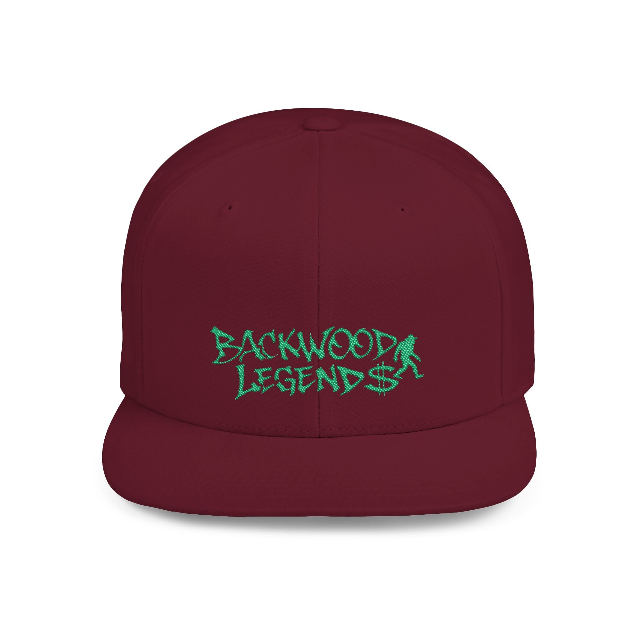 Backwood Legends Flat Bill Snapback Hat – Embroidered Streetwear Cap