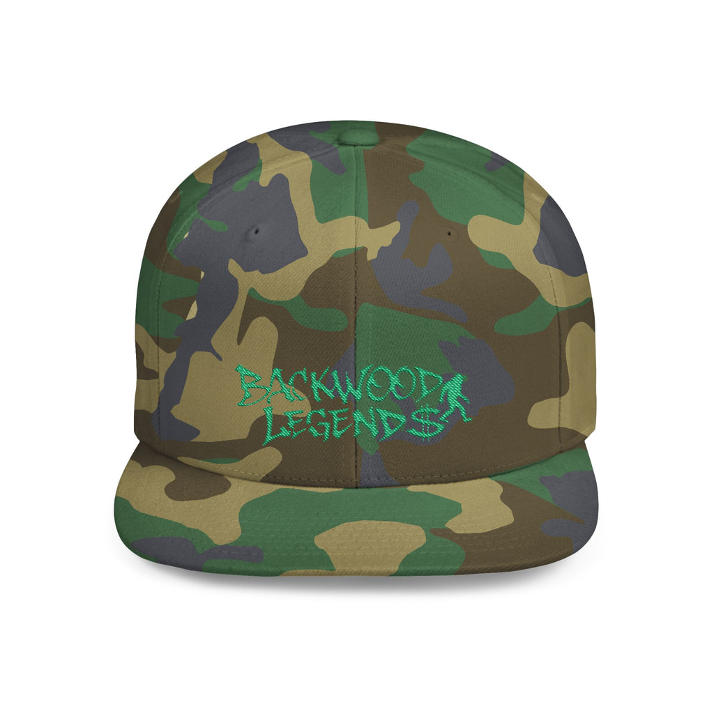 Backwood Legends Flat Bill Snapback Hat – Embroidered Streetwear Cap
