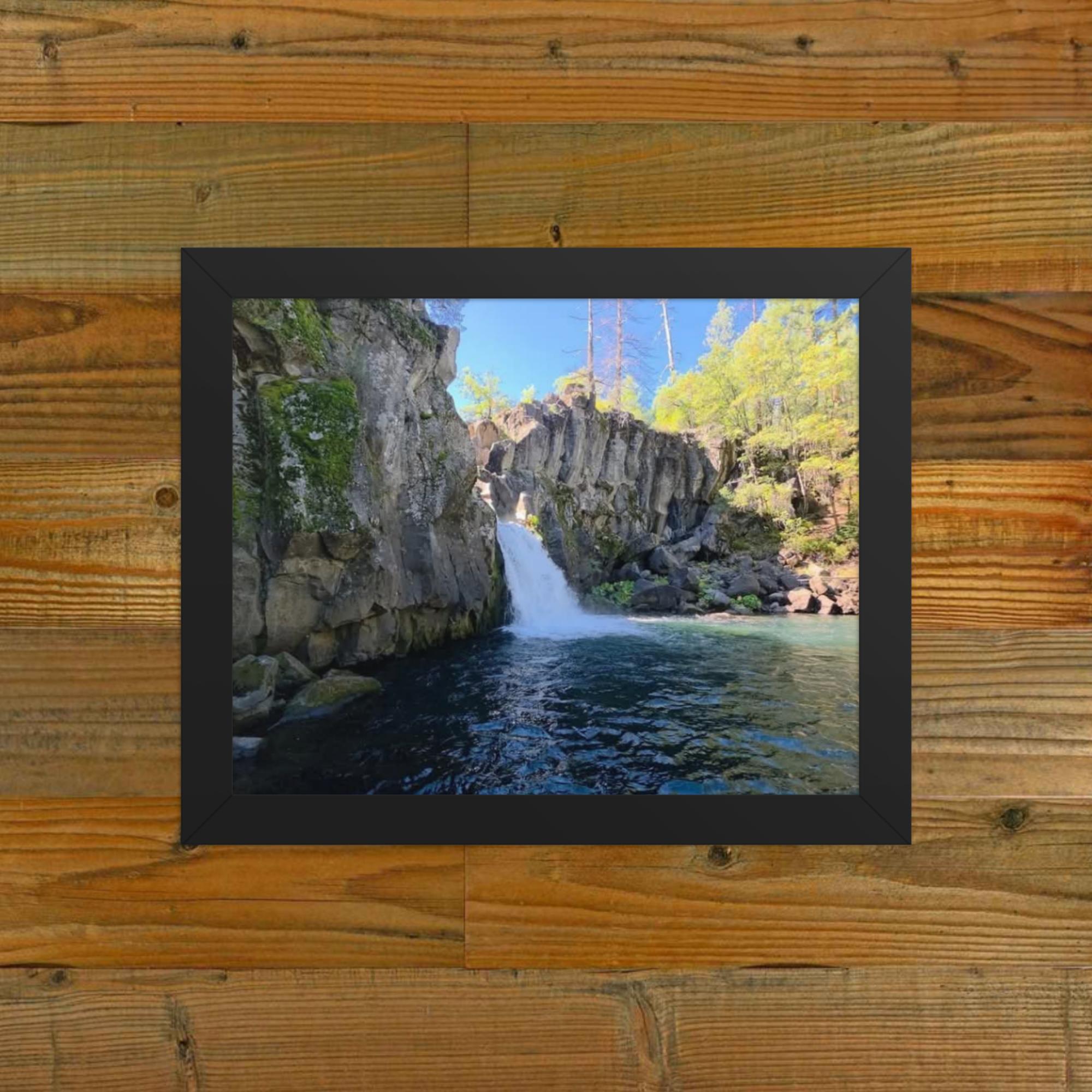 Upper McCloud Falls, Oregon Framed photo paper poster
